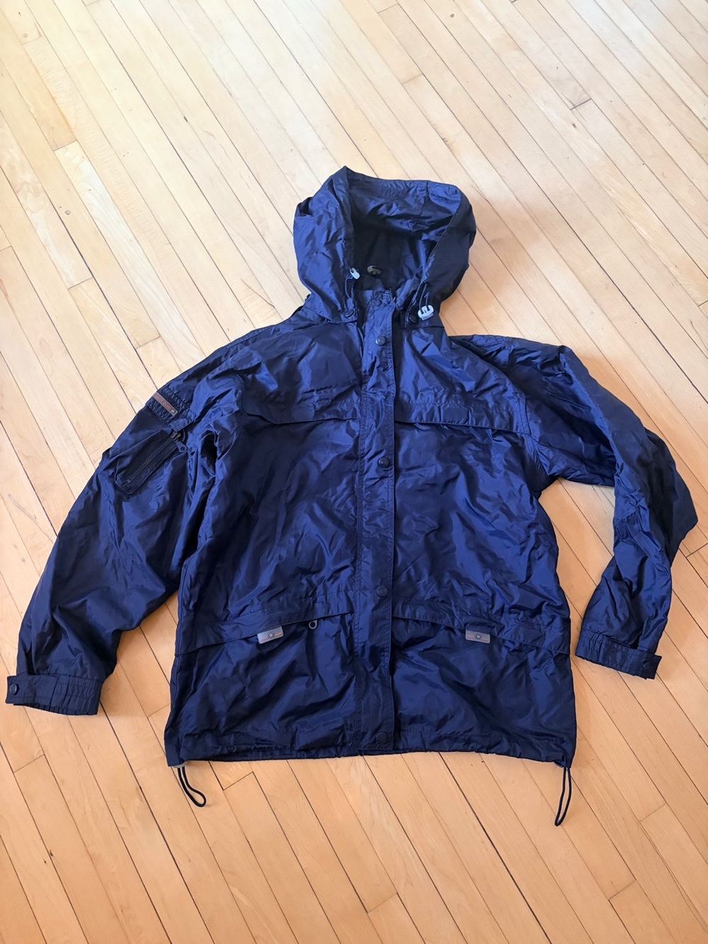 Point Zero Navy Detachable Hood Windbreaker Jacket
